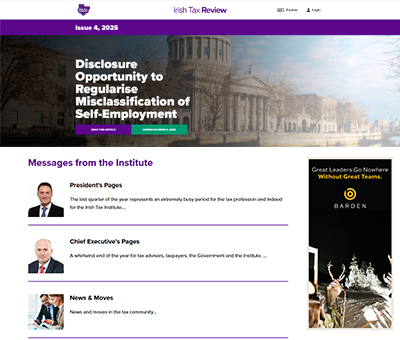 Interested in advertising in the Irish Tax Review?